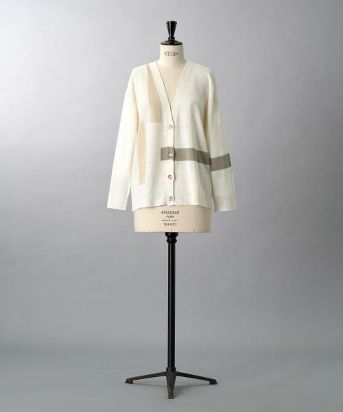 Leilian PLUS HOUSE / レリアンプラスハウス カーディガン・ボレロ | 配色ラインカーディガン【HAND】 | 詳細2