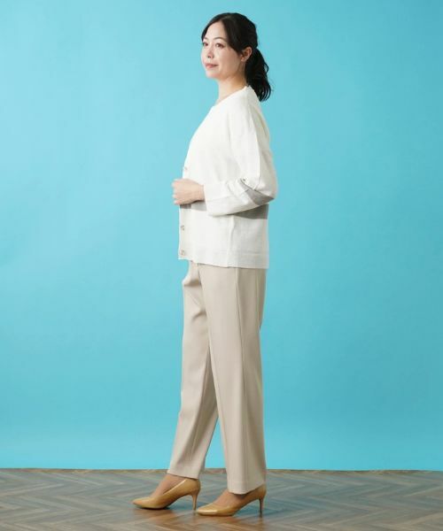 Leilian PLUS HOUSE / レリアンプラスハウス カーディガン・ボレロ | 配色ラインカーディガン【HAND】 | 詳細4