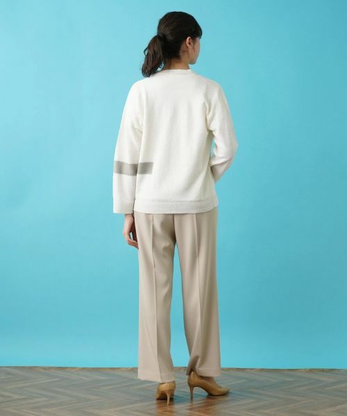 Leilian PLUS HOUSE / レリアンプラスハウス カーディガン・ボレロ | 配色ラインカーディガン【HAND】 | 詳細5