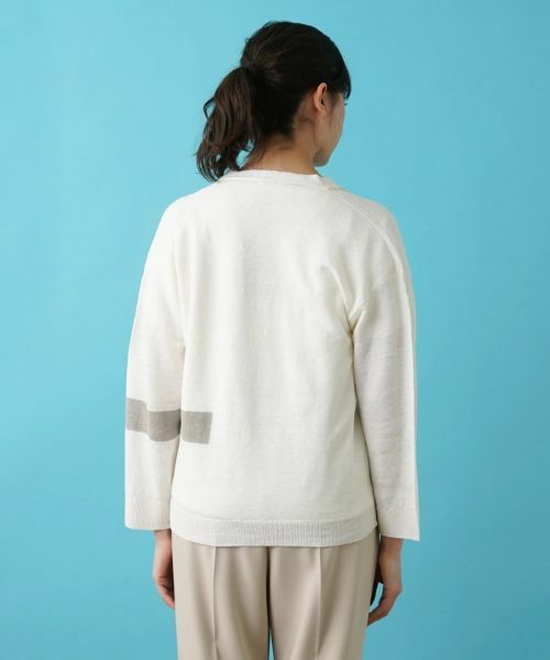 Leilian PLUS HOUSE / レリアンプラスハウス カーディガン・ボレロ | 配色ラインカーディガン【HAND】 | 詳細8