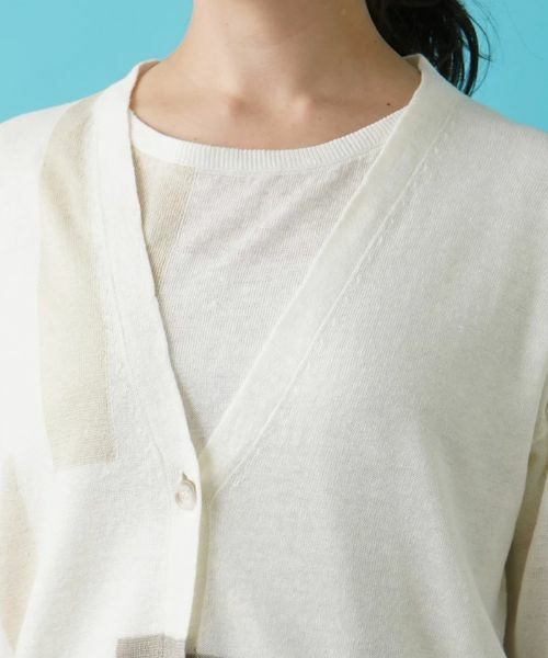 Leilian PLUS HOUSE / レリアンプラスハウス カーディガン・ボレロ | 配色ラインカーディガン【HAND】 | 詳細9