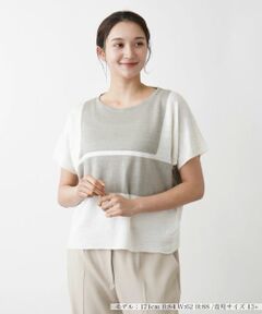 Leilian PLUS HOUSE / レリアンプラスハウス ニット・セーター | 配色ラインセーター【HAND】