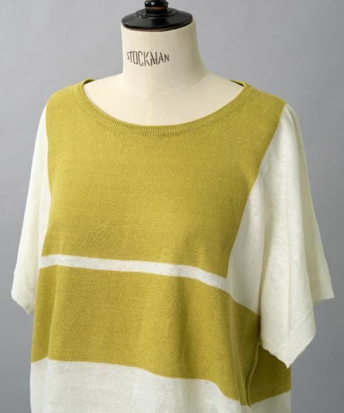 Leilian PLUS HOUSE / レリアンプラスハウス ニット・セーター | 配色ラインセーター【HAND】 | 詳細1