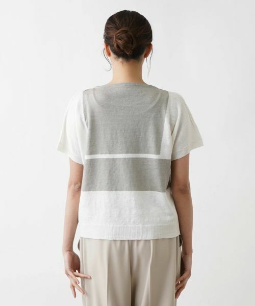 Leilian PLUS HOUSE / レリアンプラスハウス ニット・セーター | 配色ラインセーター【HAND】 | 詳細14