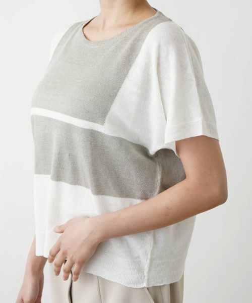 Leilian PLUS HOUSE / レリアンプラスハウス ニット・セーター | 配色ラインセーター【HAND】 | 詳細17