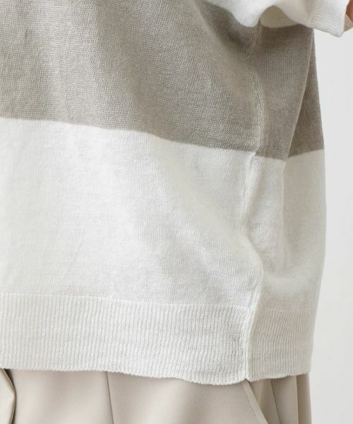 Leilian PLUS HOUSE / レリアンプラスハウス ニット・セーター | 配色ラインセーター【HAND】 | 詳細19