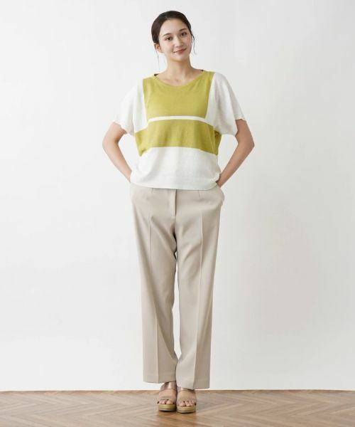 Leilian PLUS HOUSE / レリアンプラスハウス ニット・セーター | 配色ラインセーター【HAND】 | 詳細3