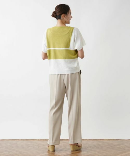 Leilian PLUS HOUSE / レリアンプラスハウス ニット・セーター | 配色ラインセーター【HAND】 | 詳細5