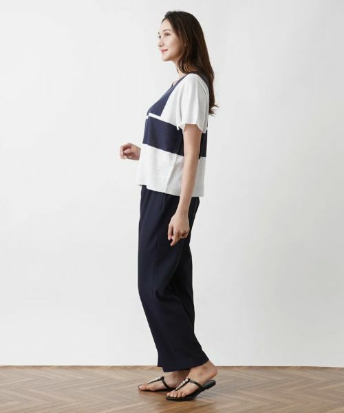 Leilian PLUS HOUSE / レリアンプラスハウス ニット・セーター | 配色ラインセーター【HAND】 | 詳細7