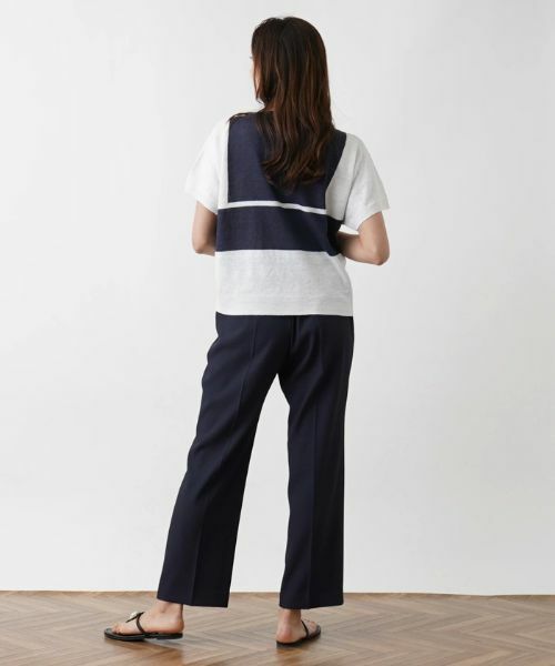 Leilian PLUS HOUSE / レリアンプラスハウス ニット・セーター | 配色ラインセーター【HAND】 | 詳細8