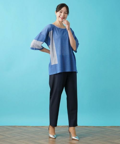 Leilian PLUS HOUSE / レリアンプラスハウス ニット・セーター | 配色セーター【HAND】 | 詳細1