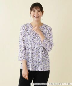 Leilian PLUS HOUSE / レリアンプラスハウス カットソー | 【店舗人気】ドットプリント7分袖カットソー