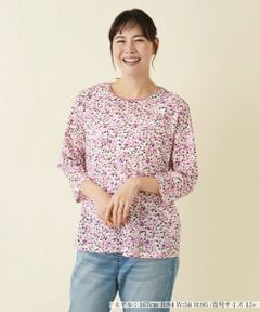 Leilian PLUS HOUSE / レリアンプラスハウス カットソー | 【店舗人気】ドットプリント7分袖カットソー