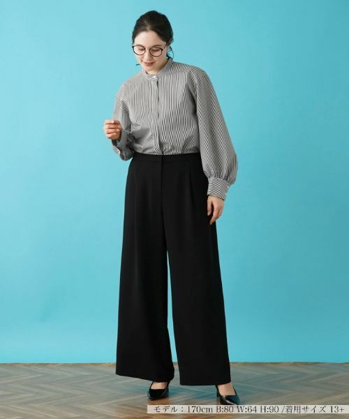 Leilian PLUS HOUSE / レリアンプラスハウス その他パンツ | ワイドフルレングスパンツ【BOURGE】 | 詳細30