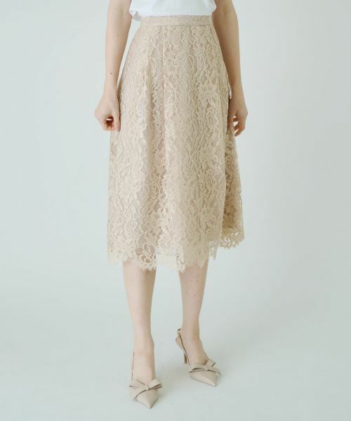 Leilian PLUS HOUSE / レリアンプラスハウス ミニ・ひざ丈スカート | フラワーレースミディ丈スカート【BOURGE】 | 詳細10