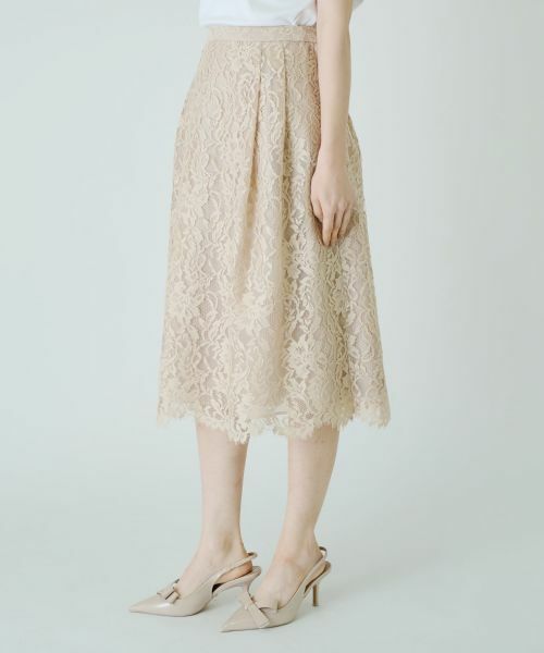 Leilian PLUS HOUSE / レリアンプラスハウス ミニ・ひざ丈スカート | フラワーレースミディ丈スカート【BOURGE】 | 詳細13