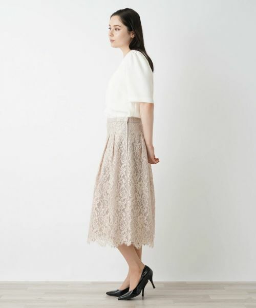 Leilian PLUS HOUSE / レリアンプラスハウス ミニ・ひざ丈スカート | フラワーレースミディ丈スカート【BOURGE】 | 詳細15