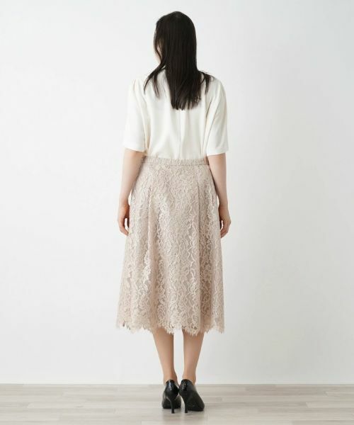 Leilian PLUS HOUSE / レリアンプラスハウス ミニ・ひざ丈スカート | フラワーレースミディ丈スカート【BOURGE】 | 詳細16