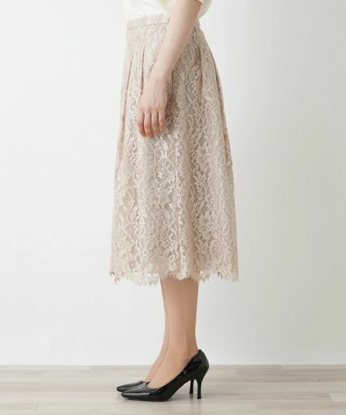 Leilian PLUS HOUSE / レリアンプラスハウス ミニ・ひざ丈スカート | フラワーレースミディ丈スカート【BOURGE】 | 詳細18