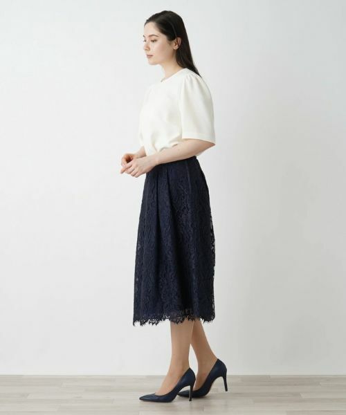 Leilian PLUS HOUSE / レリアンプラスハウス ミニ・ひざ丈スカート | フラワーレースミディ丈スカート【BOURGE】 | 詳細2