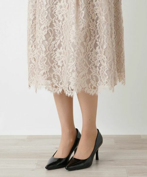 Leilian PLUS HOUSE / レリアンプラスハウス ミニ・ひざ丈スカート | フラワーレースミディ丈スカート【BOURGE】 | 詳細22