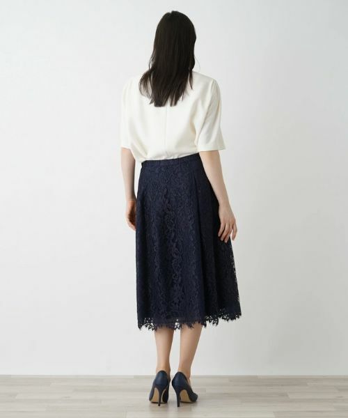 Leilian PLUS HOUSE / レリアンプラスハウス ミニ・ひざ丈スカート | フラワーレースミディ丈スカート【BOURGE】 | 詳細3