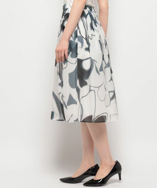 Leilian PLUS HOUSE / レリアンプラスハウス ミニ・ひざ丈スカート | 大花スカート【BOURGE】 | 詳細1