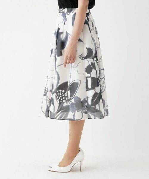 Leilian PLUS HOUSE / レリアンプラスハウス ミニ・ひざ丈スカート | 大花スカート【BOURGE】 | 詳細10
