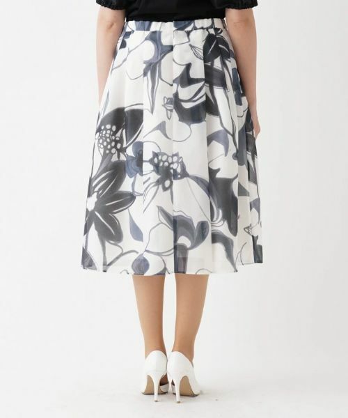 Leilian PLUS HOUSE / レリアンプラスハウス ミニ・ひざ丈スカート | 大花スカート【BOURGE】 | 詳細11