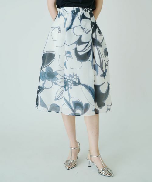 Leilian PLUS HOUSE / レリアンプラスハウス ミニ・ひざ丈スカート | 大花スカート【BOURGE】 | 詳細12