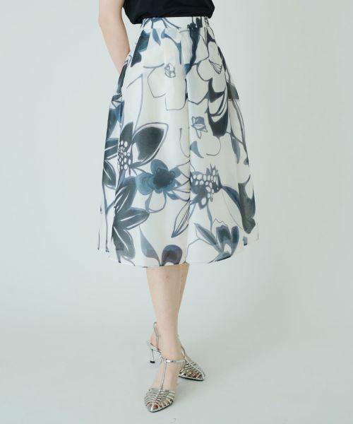 Leilian PLUS HOUSE / レリアンプラスハウス ミニ・ひざ丈スカート | 大花スカート【BOURGE】 | 詳細13