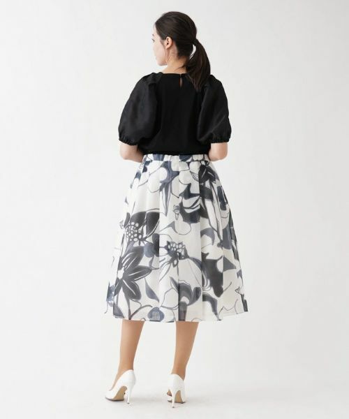 Leilian PLUS HOUSE / レリアンプラスハウス ミニ・ひざ丈スカート | 大花スカート【BOURGE】 | 詳細8