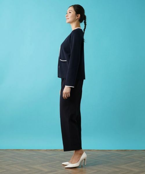 Leilian PLUS HOUSE / レリアンプラスハウス カーディガン・ボレロ | バイカラーニットカーディガン | 詳細2