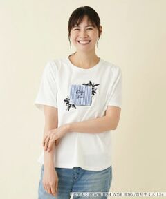 Leilian PLUS HOUSE / レリアンプラスハウス Tシャツ | 【店舗人気】洗えるパッチワークＴシャツ