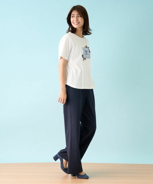 Leilian PLUS HOUSE / レリアンプラスハウス Tシャツ | 【店舗人気】洗えるパッチワークＴシャツ | 詳細13