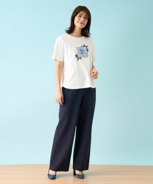 Leilian PLUS HOUSE / レリアンプラスハウス Tシャツ | 【店舗人気】洗えるパッチワークＴシャツ | 詳細14