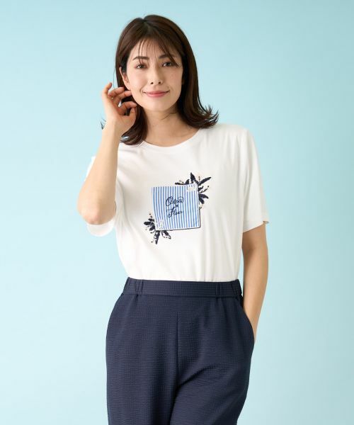 Leilian PLUS HOUSE / レリアンプラスハウス Tシャツ | 【店舗人気】洗えるパッチワークＴシャツ | 詳細21