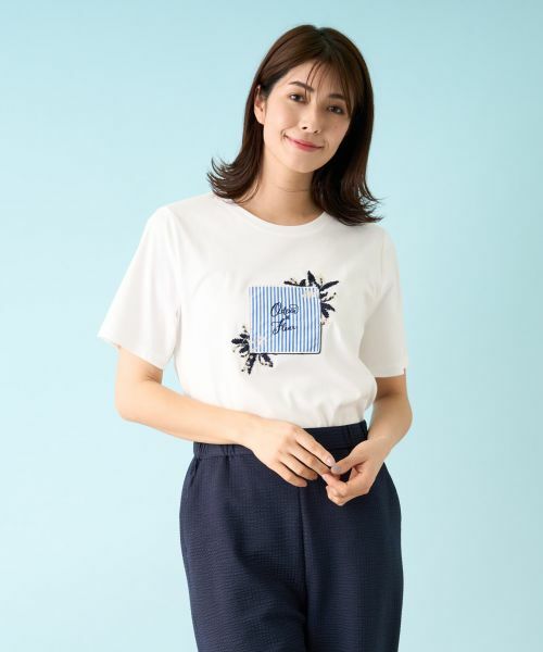 Leilian PLUS HOUSE / レリアンプラスハウス Tシャツ | 【店舗人気】洗えるパッチワークＴシャツ | 詳細23