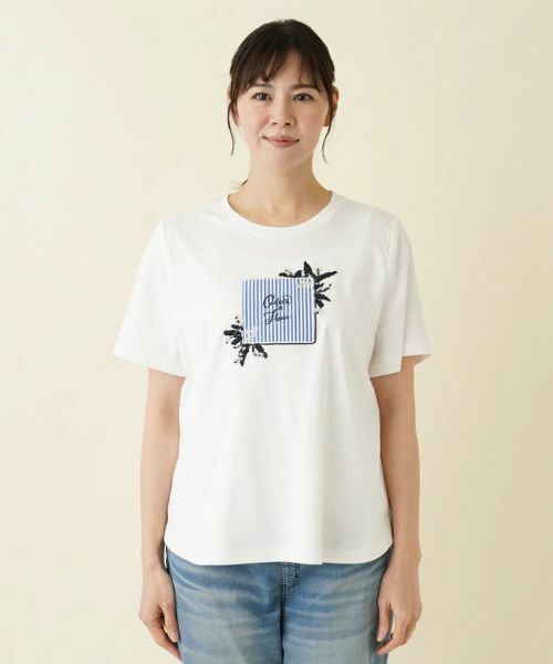 Leilian PLUS HOUSE / レリアンプラスハウス Tシャツ | 【店舗人気】洗えるパッチワークＴシャツ | 詳細4