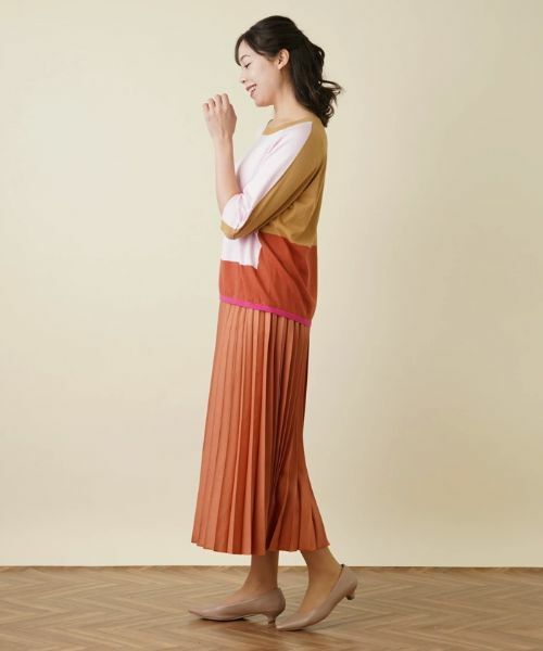 Leilian PLUS HOUSE / レリアンプラスハウス ニット・セーター | カラーブロッキングニットプルオーバー | 詳細2