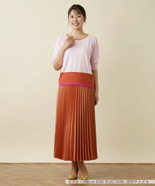 Leilian PLUS HOUSE / レリアンプラスハウス ニット・セーター | カラーブロッキングニットプルオーバー | 詳細4