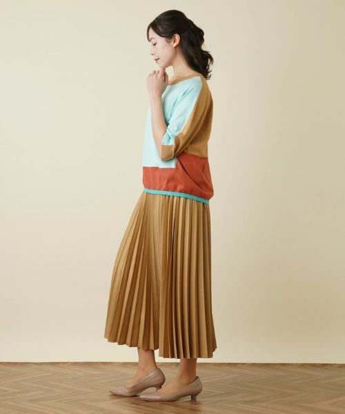 Leilian PLUS HOUSE / レリアンプラスハウス ニット・セーター | カラーブロッキングニットプルオーバー | 詳細6