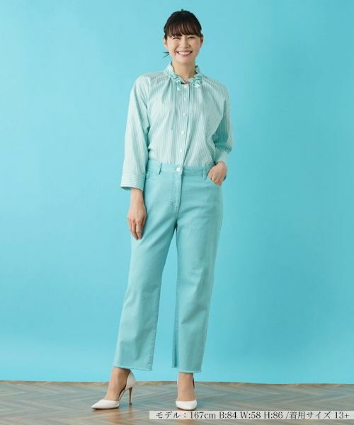 Leilian PLUS HOUSE / レリアンプラスハウス デニムパンツ | ストレッチクロップドパンツ | 詳細1