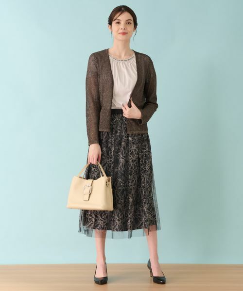 Leilian PLUS HOUSE / レリアンプラスハウス カーディガン・ボレロ | メッシュカーディガン | 詳細14