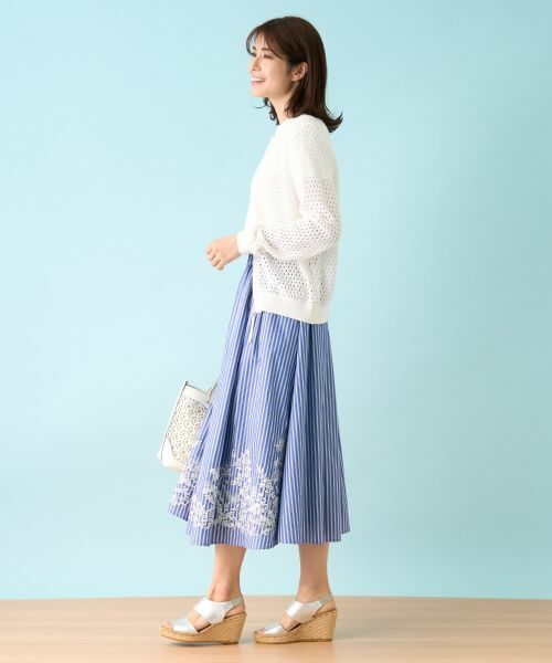 Leilian PLUS HOUSE / レリアンプラスハウス カーディガン・ボレロ | 【店舗人気】アイレット柄前ジップカーディガン | 詳細13