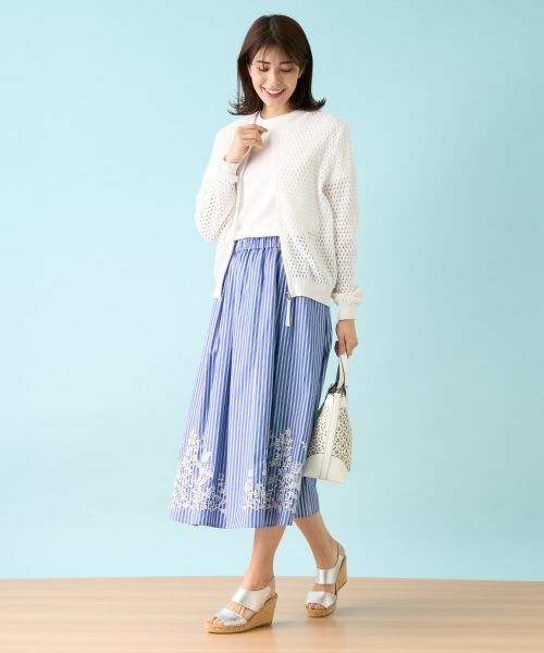 Leilian PLUS HOUSE / レリアンプラスハウス カーディガン・ボレロ | 【店舗人気】アイレット柄前ジップカーディガン | 詳細14