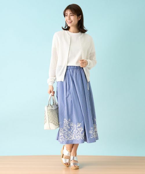 Leilian PLUS HOUSE / レリアンプラスハウス カーディガン・ボレロ | 【店舗人気】アイレット柄前ジップカーディガン | 詳細16