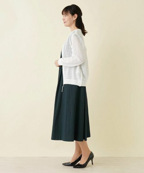 Leilian PLUS HOUSE / レリアンプラスハウス カーディガン・ボレロ | 【店舗人気】アイレット柄前ジップカーディガン | 詳細2