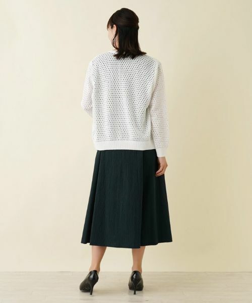 Leilian PLUS HOUSE / レリアンプラスハウス カーディガン・ボレロ | 【店舗人気】アイレット柄前ジップカーディガン | 詳細3