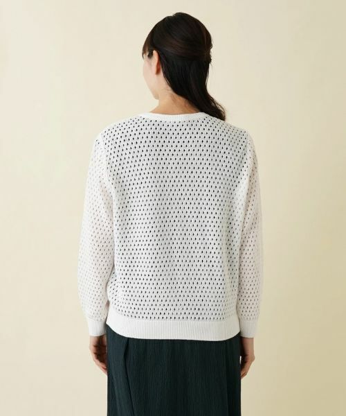 Leilian PLUS HOUSE / レリアンプラスハウス カーディガン・ボレロ | 【店舗人気】アイレット柄前ジップカーディガン | 詳細6